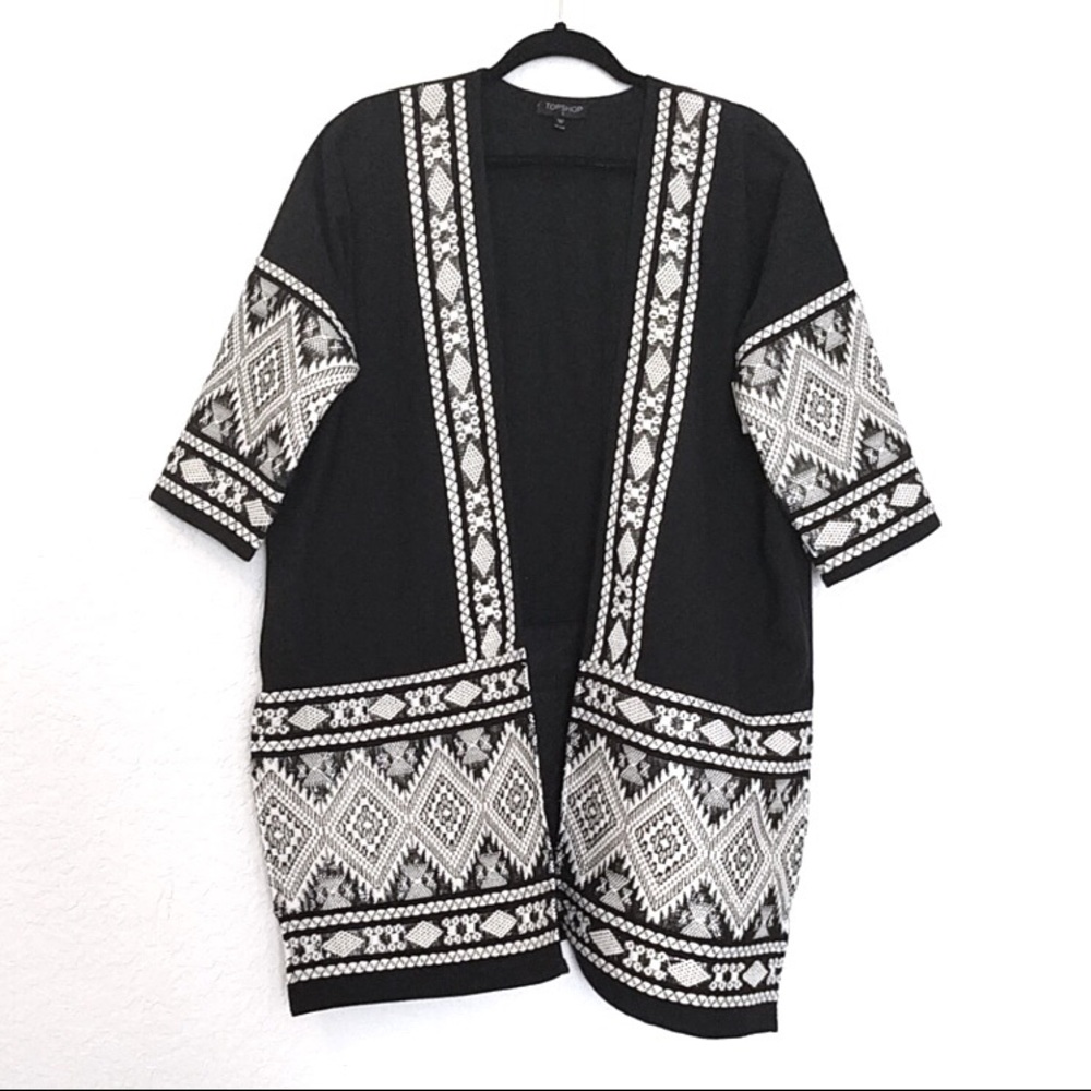 Topshop black and white cardigan